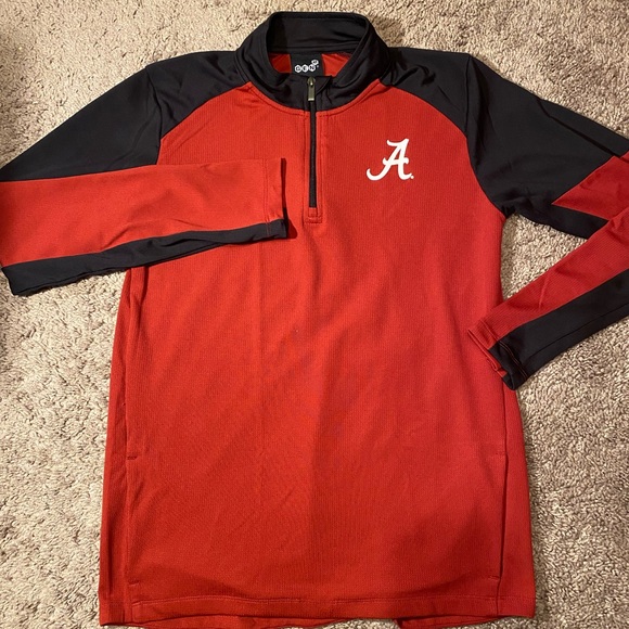 Alabama Crimson Tide GEN2 Quarter Zip Pullover Red Black Long Sleeve Mens Medium - Picture 2 of 9